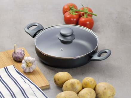 Panvica hlboká ø 24 cm s pokrievkou Graphite Induction AMBITION