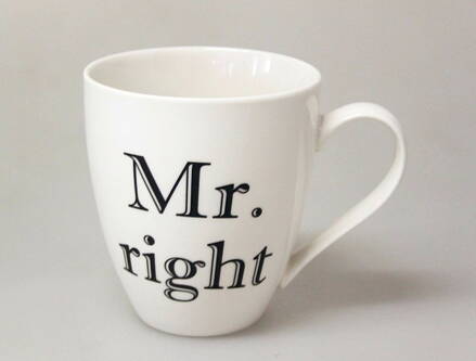 Hrnček porcelánový Mr. right 610 ml